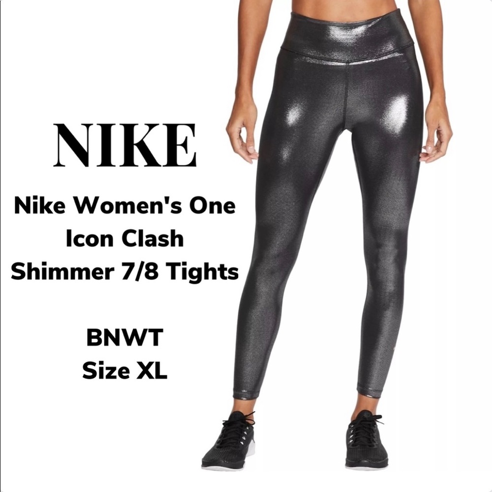 NIKE Women's One ICON CLASH Shimmer 7/8 Tights BNWT Size XL